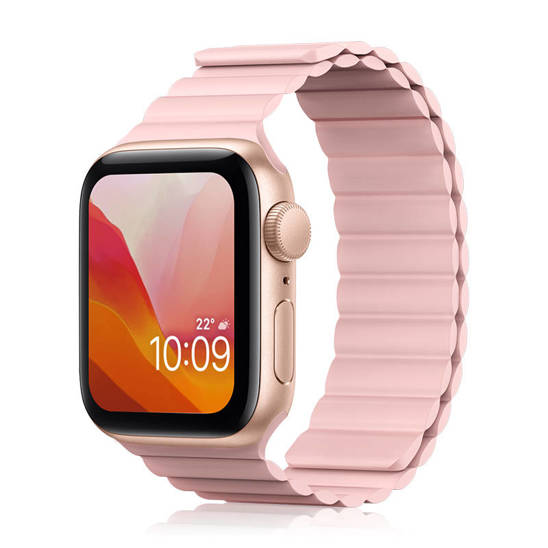 Apple Watch (38 / 40 / 41 mm) Kingxbar mágneses óraszíj rózsaszín