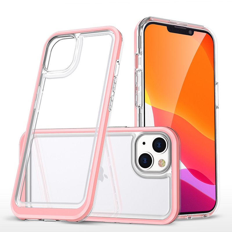 iPhone 14 Pro Acrylic hybrid tok pink / rózsaszín ütésálló anti-shock