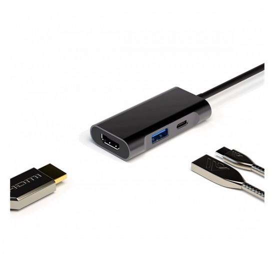 4smarts 3in1 Compact USB Hub Dex Funkcióval, Asztroszürke