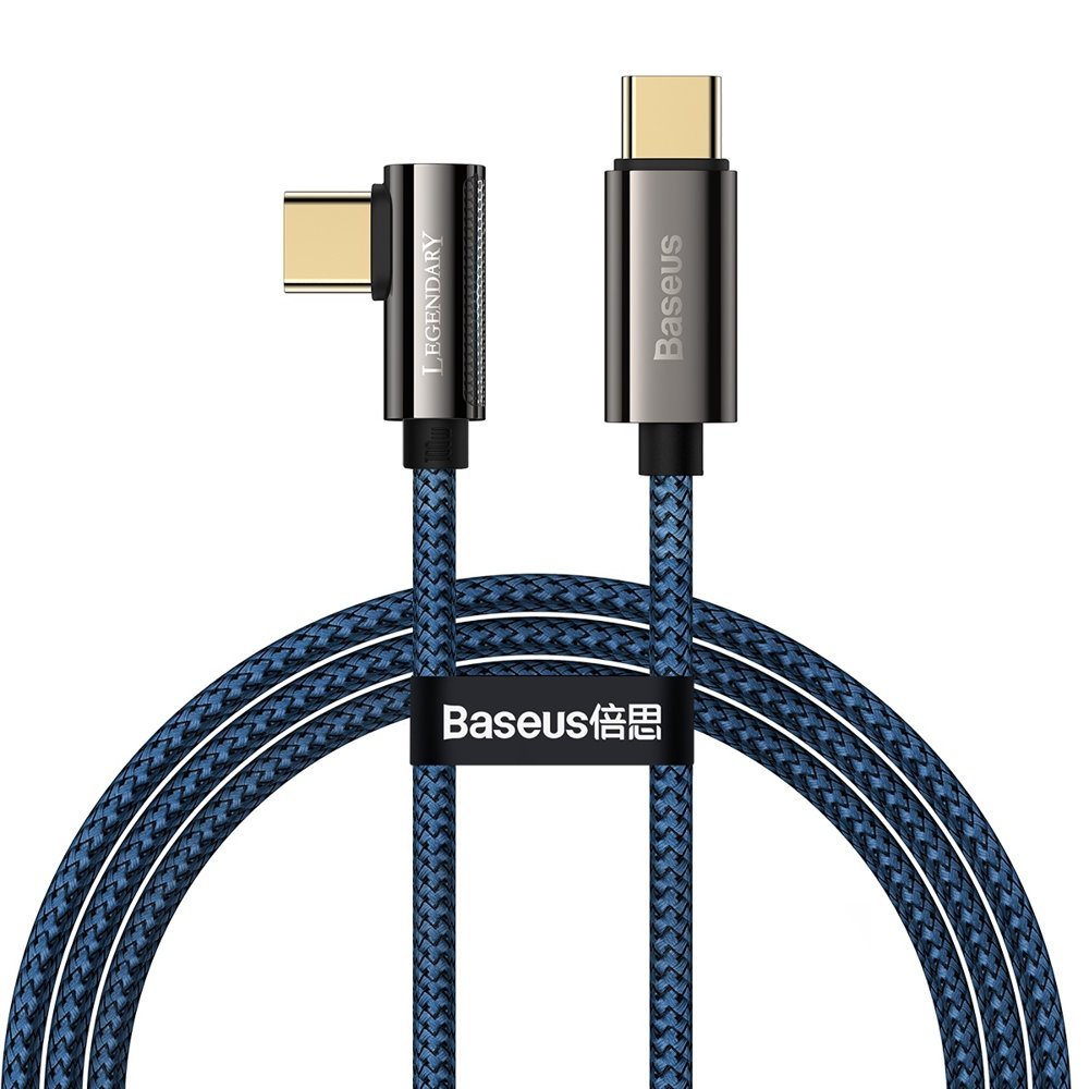 Baseus Legend 90 fokban döntött USB Type-C - USB Type-C kábel 100W 5A 1m kék (CACS000603)