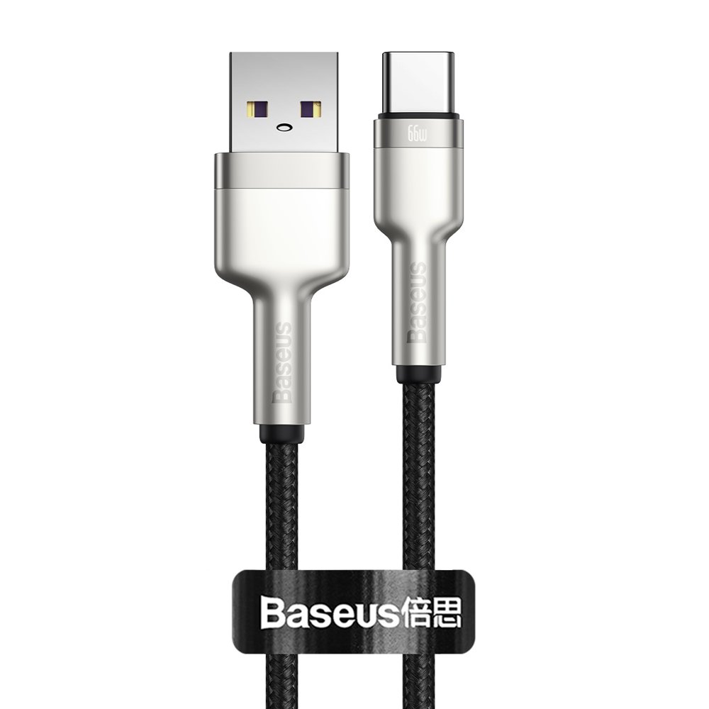 Baseus Cafule Series Metal USB - USB Type-C 66W kábel 25cm fekete (CAKF000001)