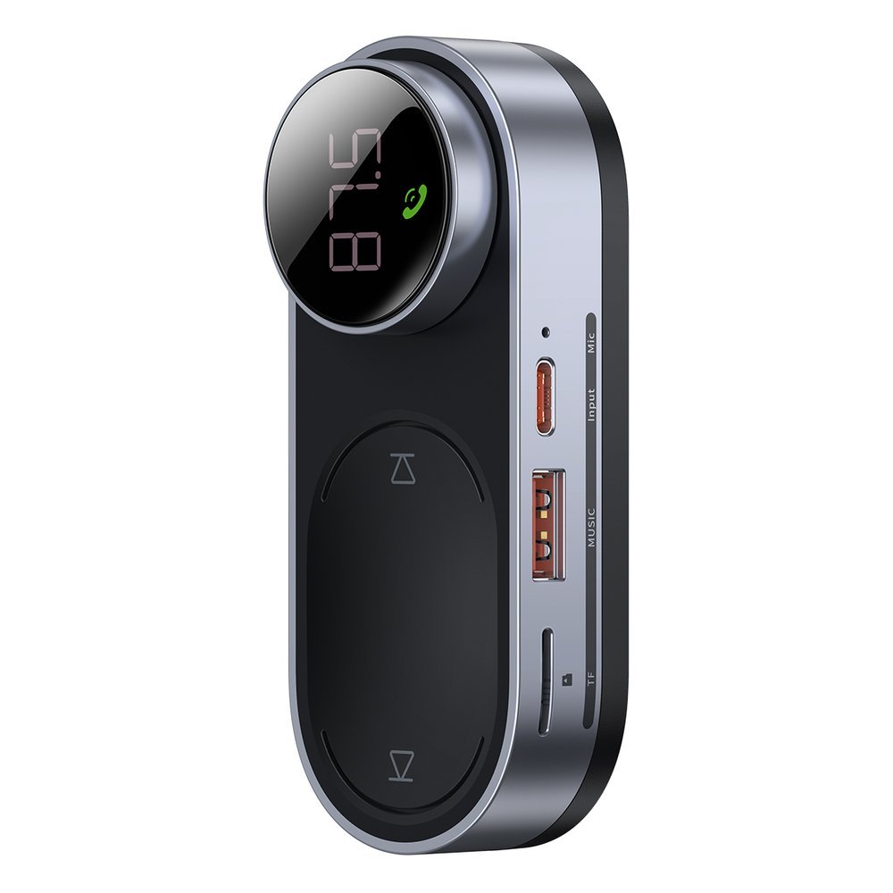 Baseus Napelemes vezeték nélküli MP3 FM Transmitter Bluetooth 5.0 750mAh (TF kártya / USB / AUX) fekete (CDMP000001)
