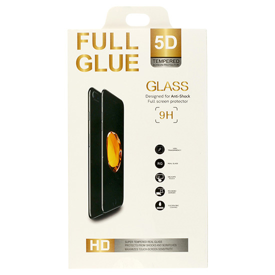 Huawei P Smart 2019 Full Glue 5D Kijelzővédő Üvegfólia Fekete