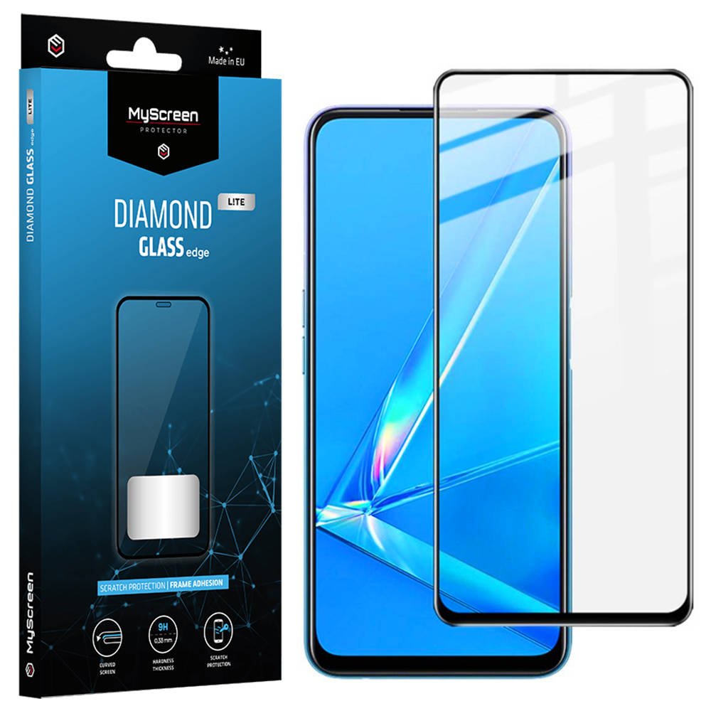 Oppo A53 5G / A73 5G / A54 5G / A74 5G MyScreen Diamond Lite Edge 5D kijelzővédő üvegfólia fekete