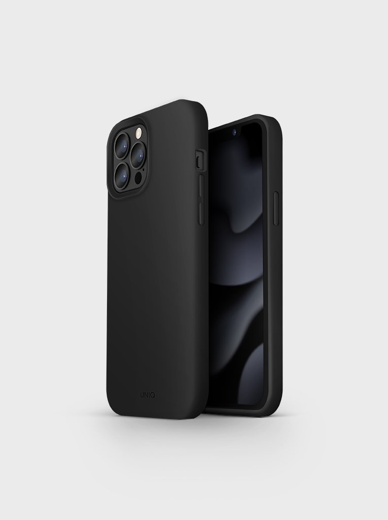 iPhone 13 Pro Max Uniq Lino szilikon tok fekete