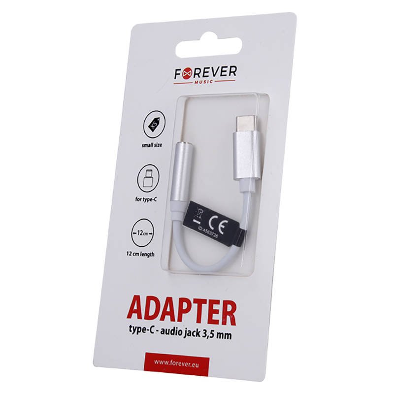 Forever USB Type C mini jack 3.5mmes adapter fehér SmartDiszkont