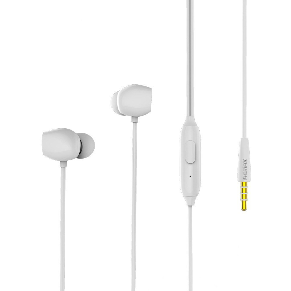 Remax Vezetékes fülhallgató mikrofonnal 3.5mm jack audio fehér