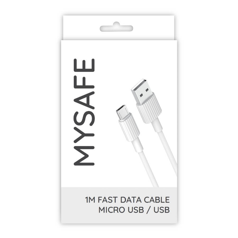 MySafe USB - Micro USB kábel 1m fehér