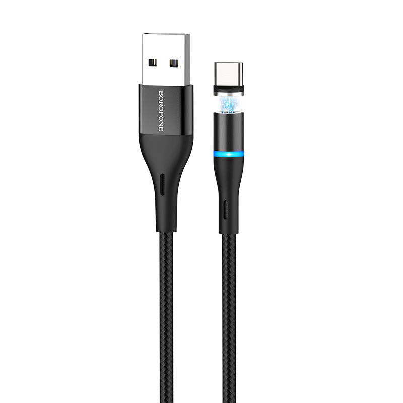 Borofone BU16 Mágneses USB - USB Type-C kábel 3A 1.2 m fekete