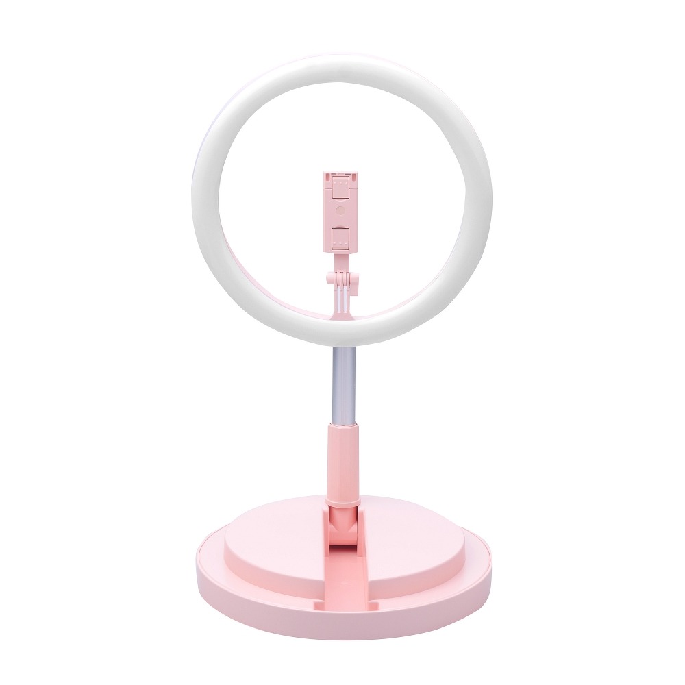 30cm LED 12'' asztali körfény, ring light és telefontartó pink One Leg Stand Y2