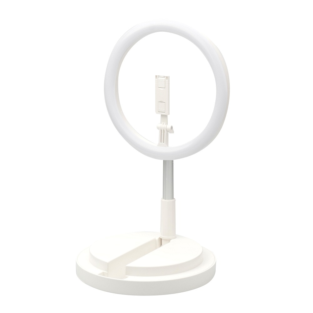 30cm LED 12'' asztali körfény, ringlight és telefontartó fehér One Leg Stand Y2