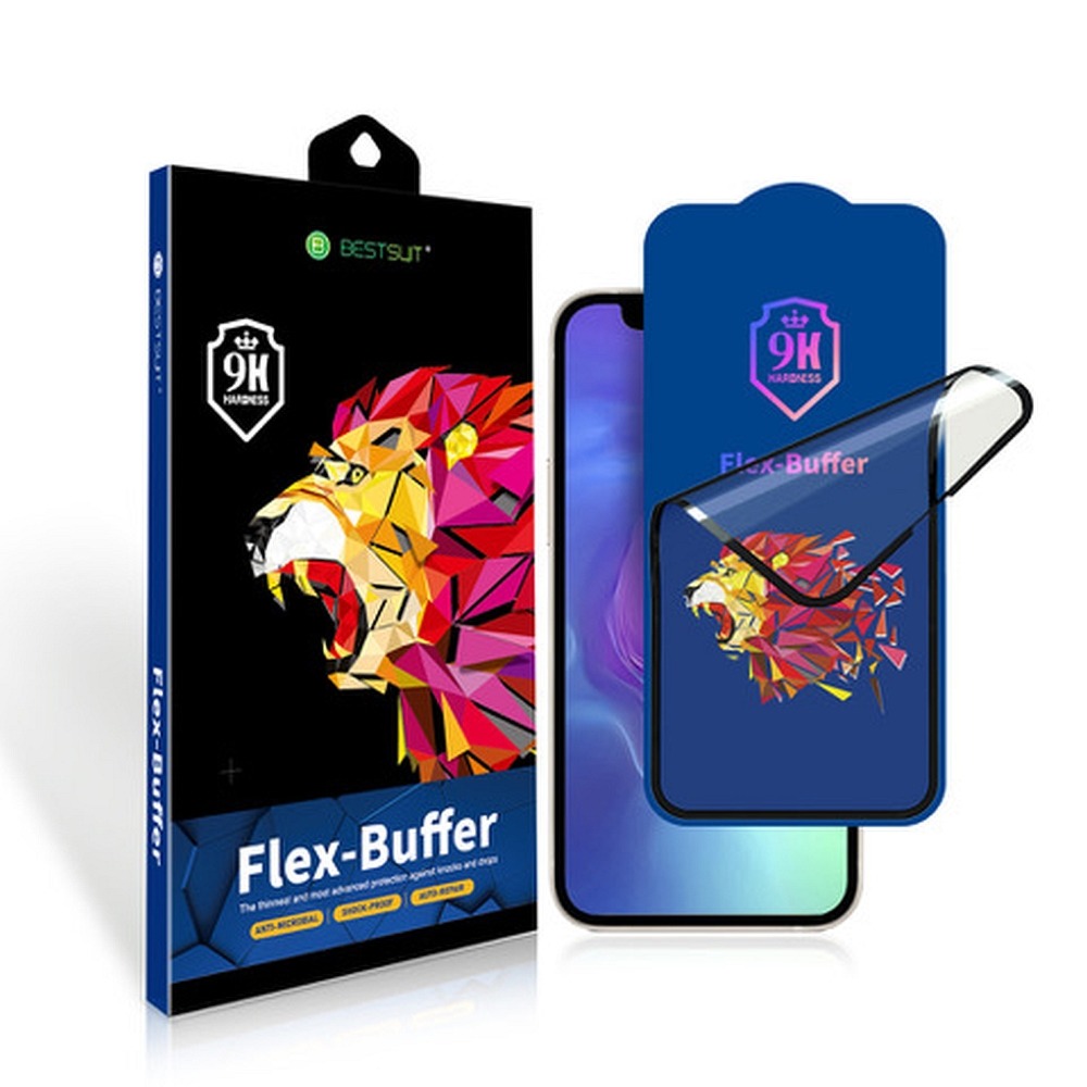 iPhone 12 mini Bestsuit Flex-Buffer Hybrid 5D kijelzővédő üvegfólia antibakteriális fekete