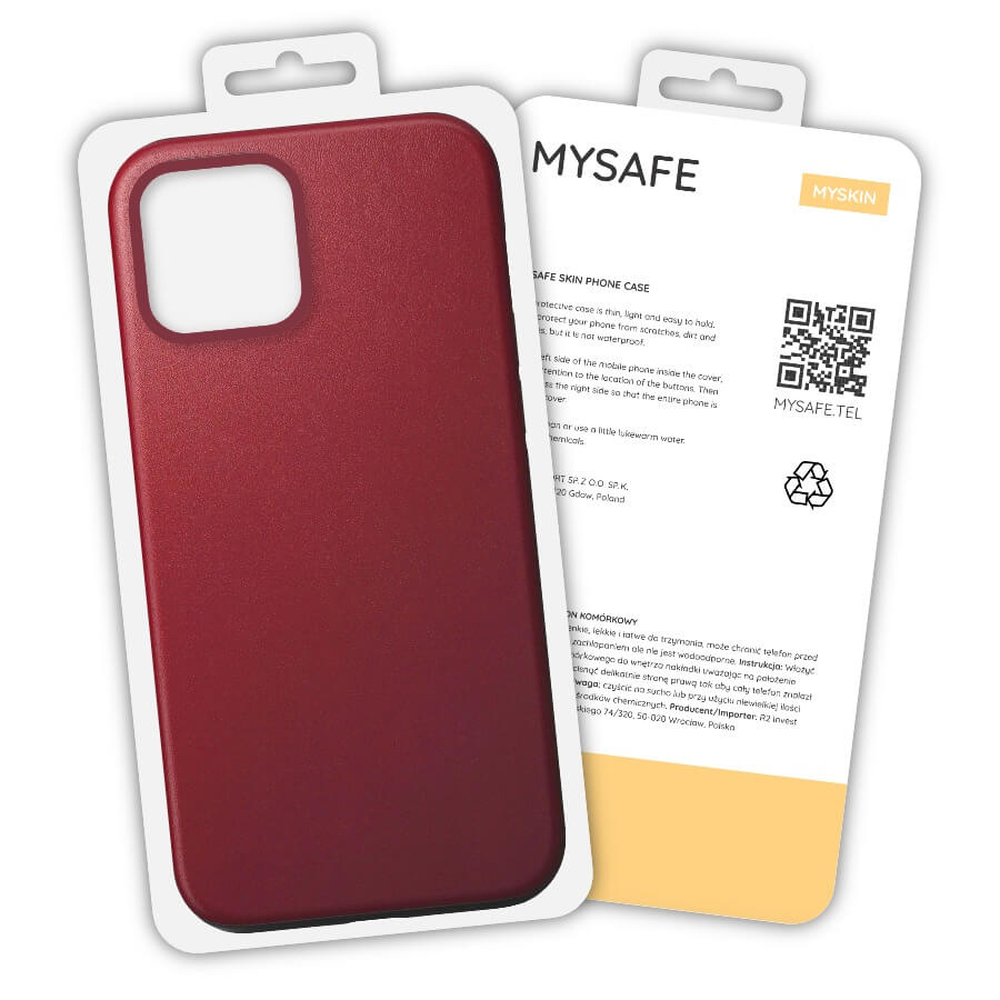 iPhone 12 / 12 Pro MySafe Skin tok bordó