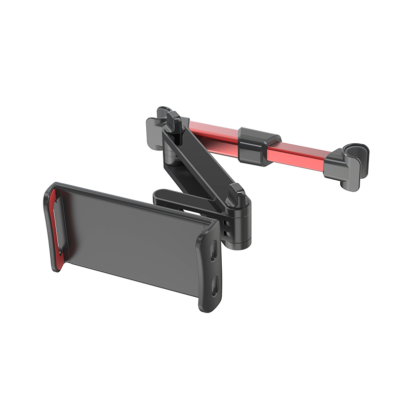 Univerzális fejtámlára rögzíthető teleszkópos tablet 4-11'' tartó fekete/piros