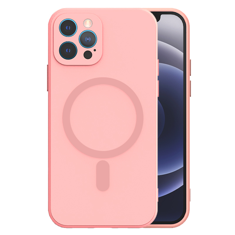 iPhone 12 TEL PROTECT MagSilicone tok világos rózsaszín