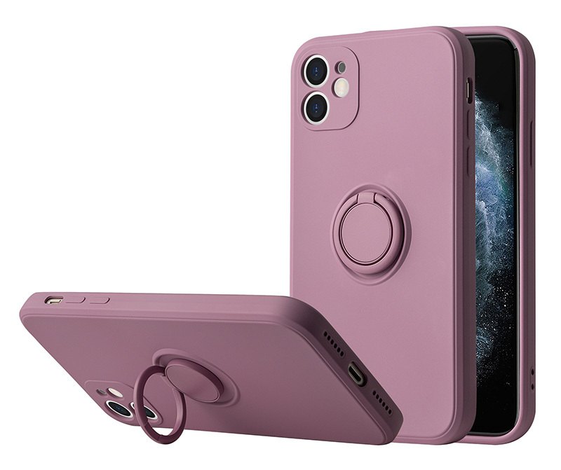 iPhone 12 Vennus szilikon tok hátlapi gyűrűvel violet lila