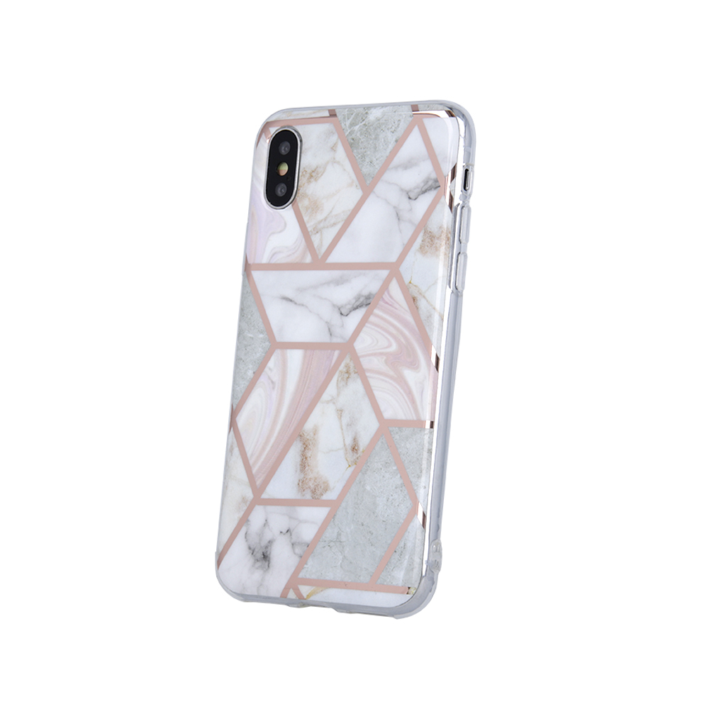 iPhone 13 Pro Marmur tok geometrikus mintázattal rózsaszín