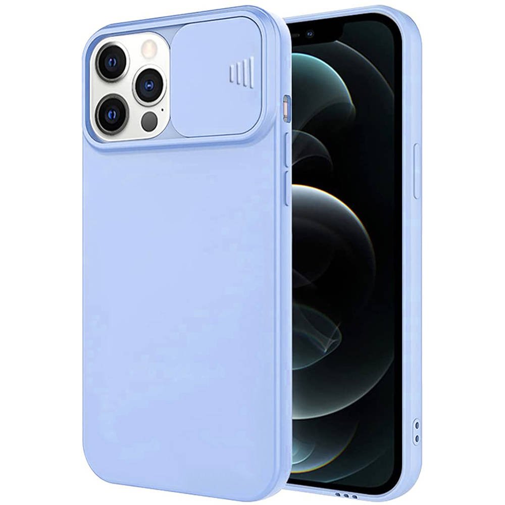 iPhone 12 Pro Nexeri Szilikon tok kameralencse védővel világoskék