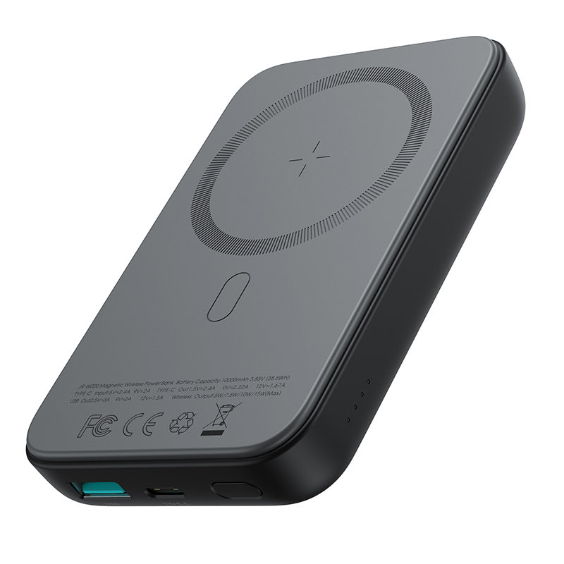 Joyroom power bank 10000mAh 20W vezeték nélküli Qi töltővel 15W iPhone MagSafe kompatibilis fekete
