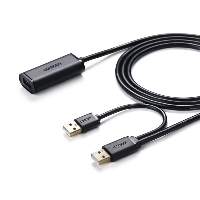 Ugreen USB 2.0 Aktív toldó, hosszabbító kábel 5m fekete (US137)