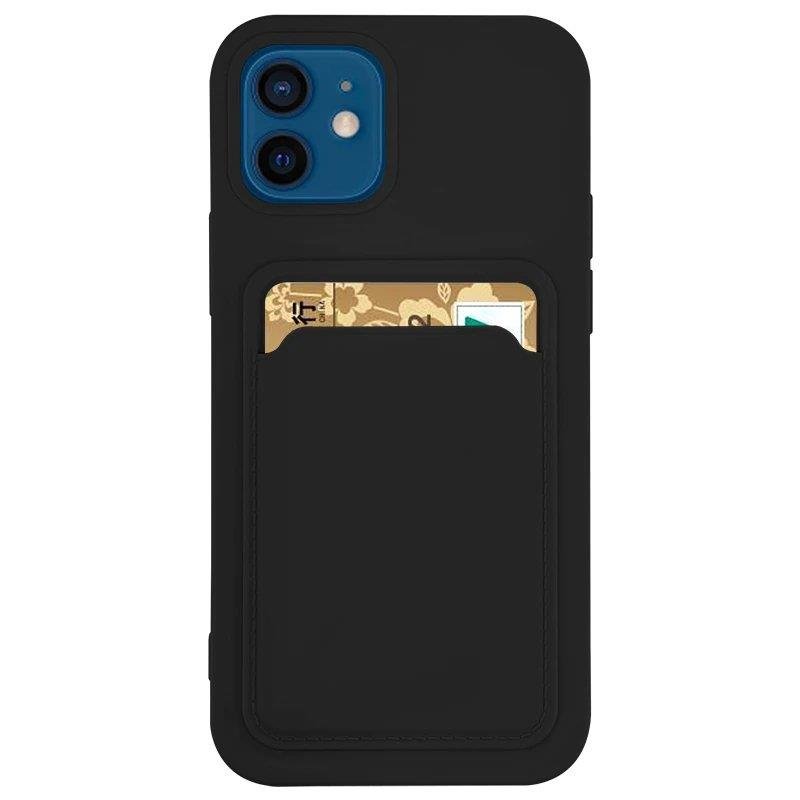 Samsung Galaxy A32 5G Card Case Szilikon tok hátlapi kártyatartóval fekete