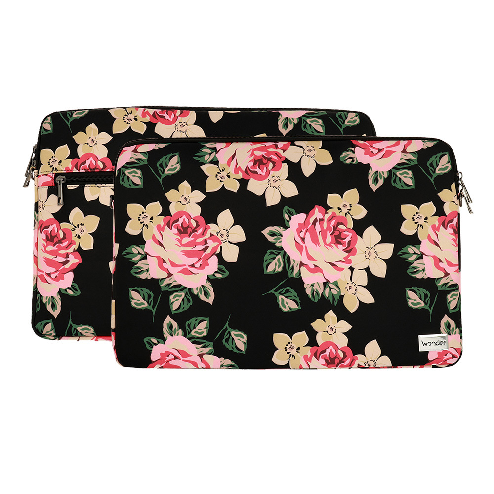 Wonder Sleeve laptop táska 15-16'' fekete rózsás