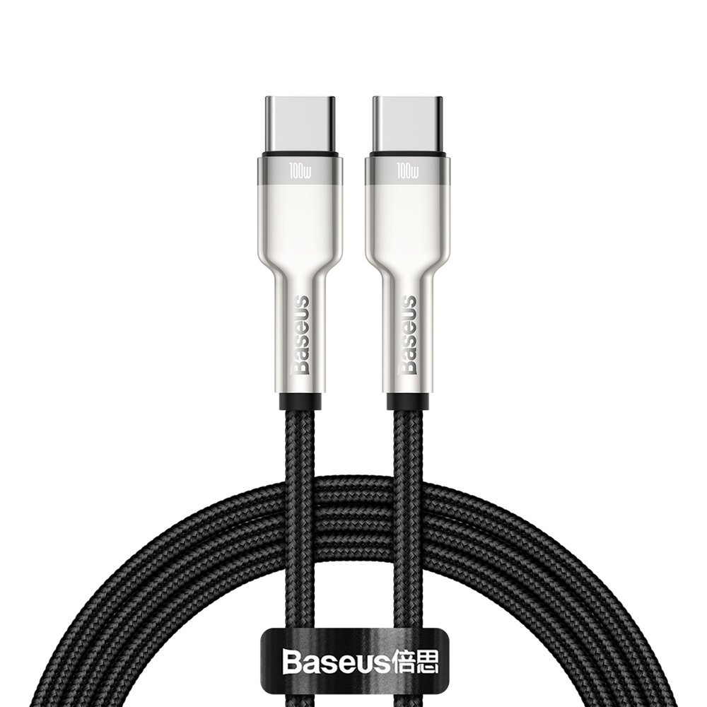 Baseus Cafule Metal Data USB Type C - USB Type C kábel 100 W (20 V / 5 A) 1 m fekete