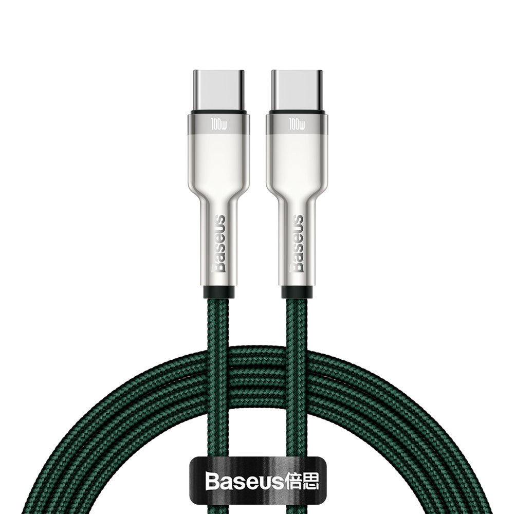 USB Type C - USB Type C kábel 100 W (20 V / 5 A) 1 m zöld Baseus Cafule Metal Data