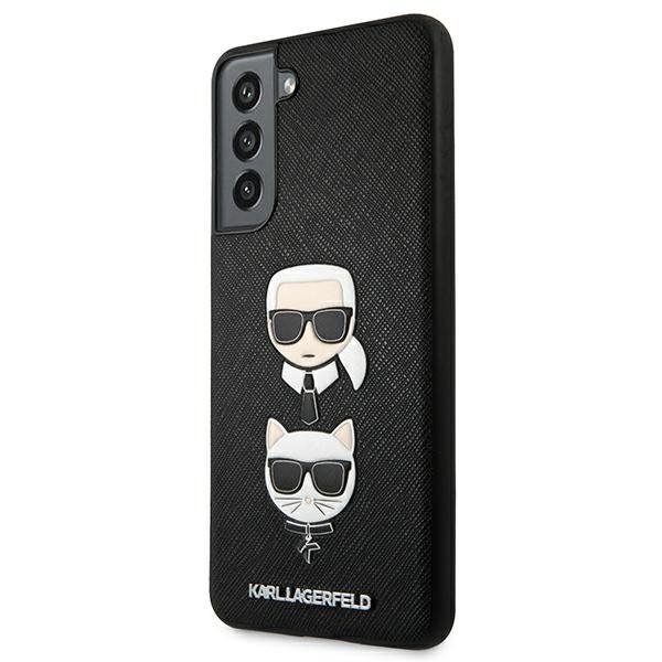 Samsung Galaxy S21 FE 5G Karl Lagerfeld Karl Choupette Saffiano tok fekete (KLHCS21FESAKICKCBK)