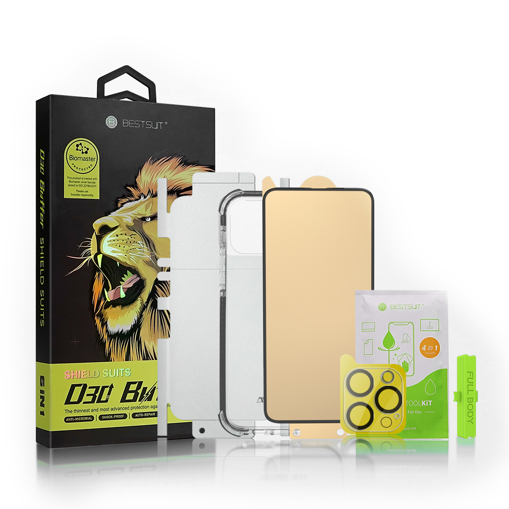 iPhone 11  Bestsuit 6in1 Tok / flexi kijelzővédő üveg / hátlapi fólia / kamera védő üveg / tisztító ruha / applikátor (D30 Buffer)
