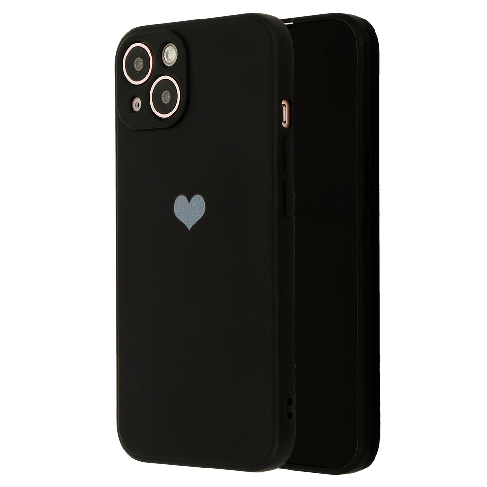 iPhone 12 Pro Max Vennus szilikon tok szív mintával fekete