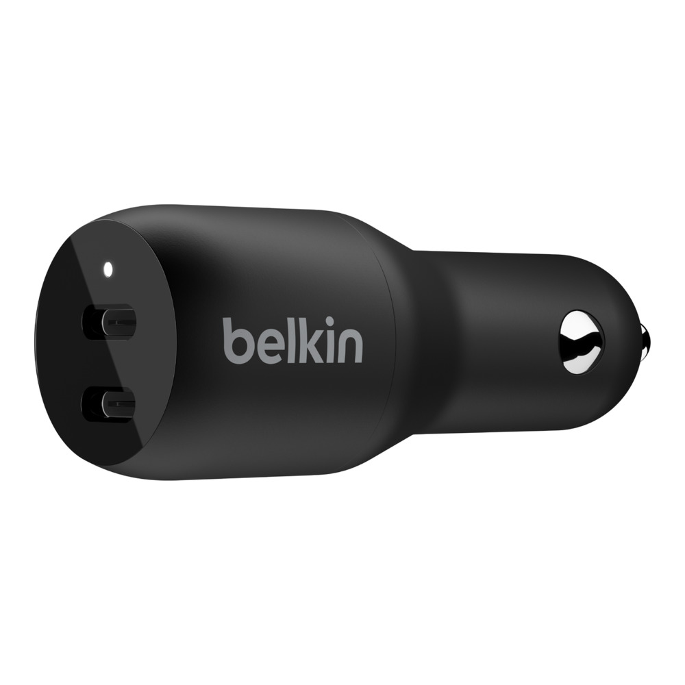 Belkin Boost Charge autós szivargyújtós töltő Dual USB-C 36W, fekete (CCB002btBK)