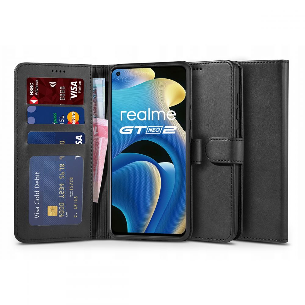 Realme Gt Neo 2 / Gt 2 5G Tech-Protect Wallet fliptok fekete
