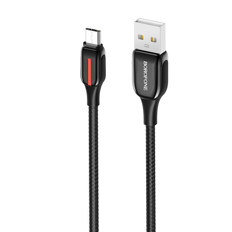 Borofone BU14 Heroic USB - Micro USB kábel 2.4A 1.2m fekete