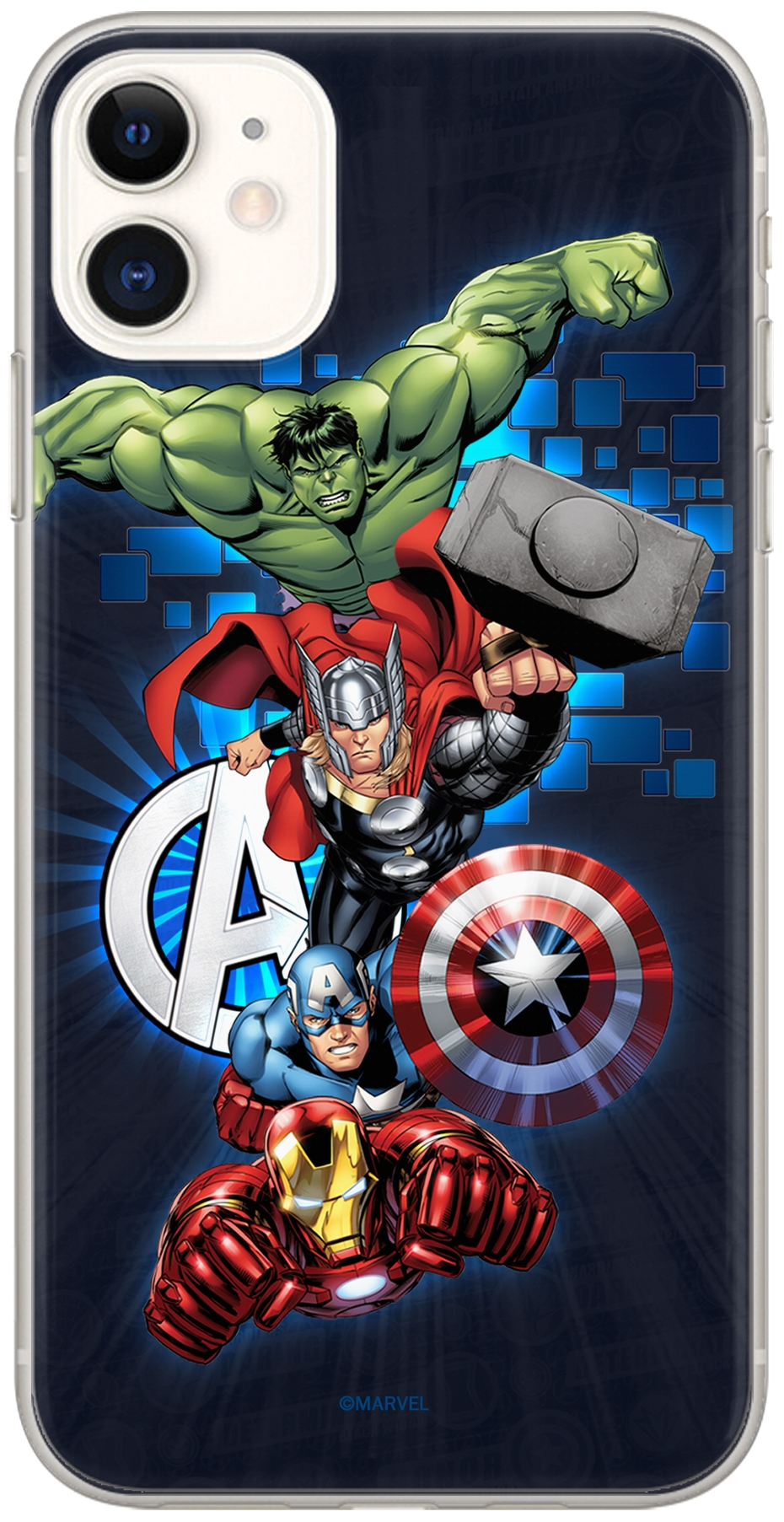 iPhone 13 Pro Max Marvel Avengers - Bosszúállók tok sötétkék
