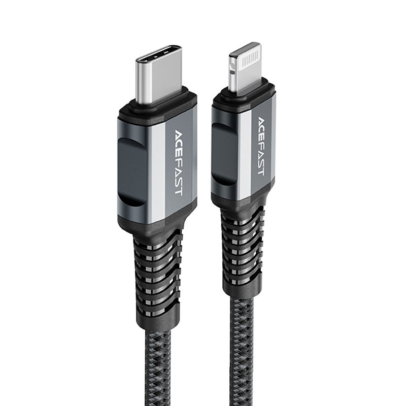 Acefast C1-01 MFI USB Type C - Lightning kábel 1.2m 30W 3A szürke