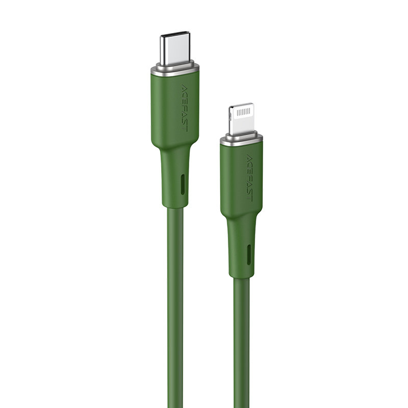Acefast C2-01  MFI USB Type C - Lightning kábel 1,2m 30W 3A olivazöld