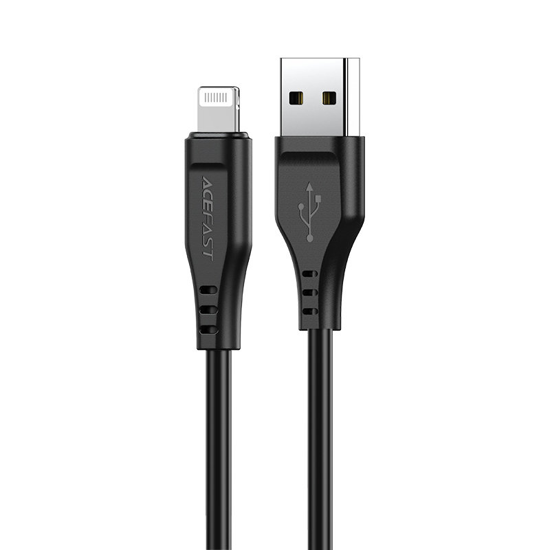 Acefast C3-02 MFI USB - Lightning kábel 1,2 m 2,4 A fekete