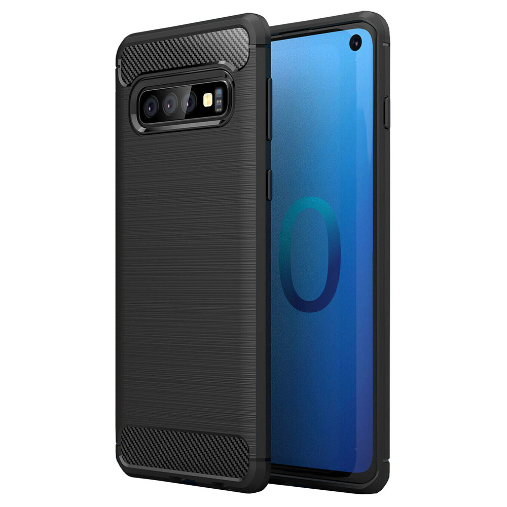 Samsung Galaxy A03 Core Carbon szénszál mintájú TPU tok fekete