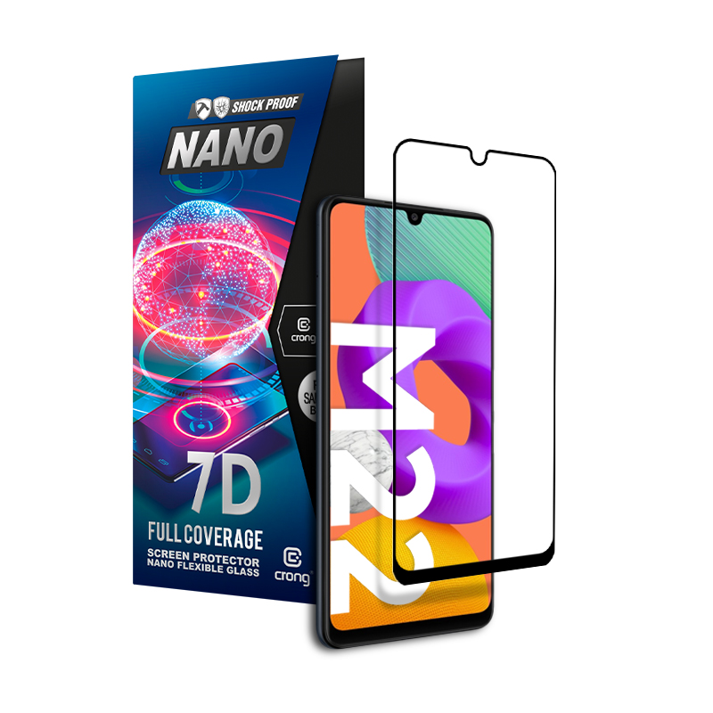 Samsung Galaxy M22 Crong 7D Nano rugalmas üveg hibrid képernyővédő 9H