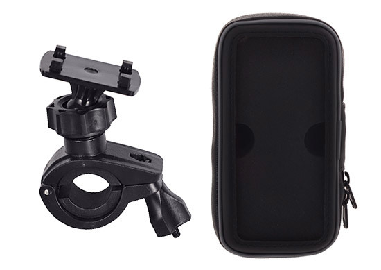 Kerékpáros telefontartó, vízálló fekete (10x17.5 cm)