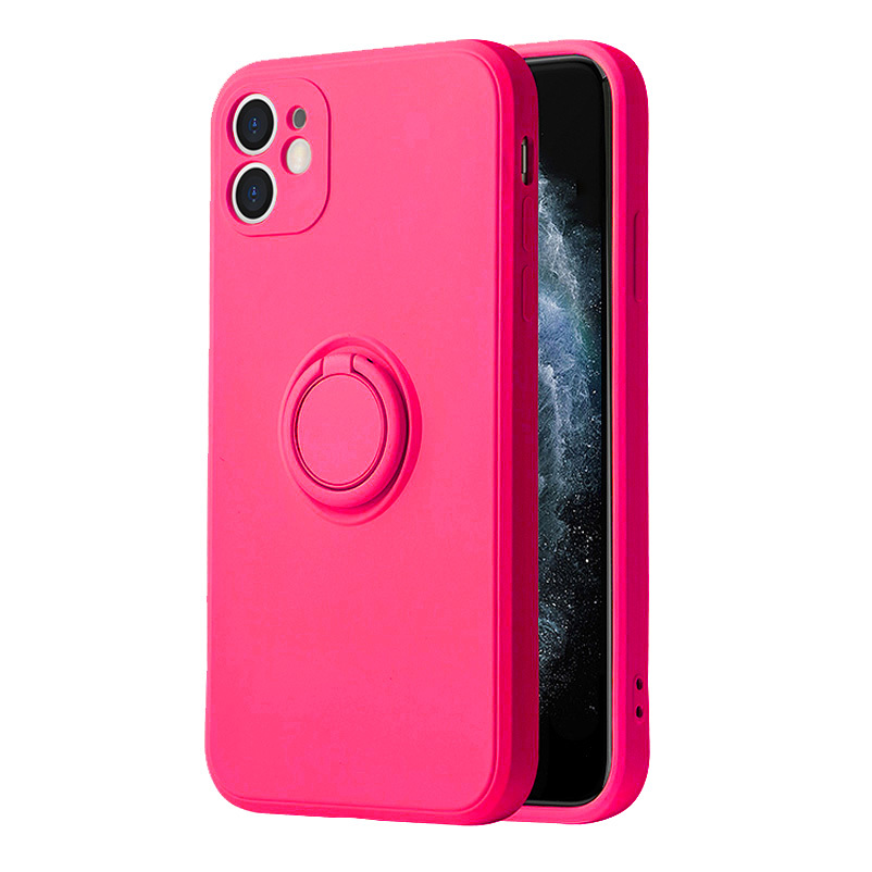 iPhone 12 Pro Max Vennus szilikon tok hátlapi gyűrűvel rózsaszín