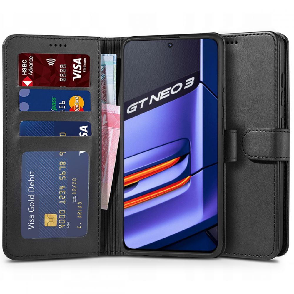 Realme GT Neo 3 Tech-Protect Wallet fliptok fekete