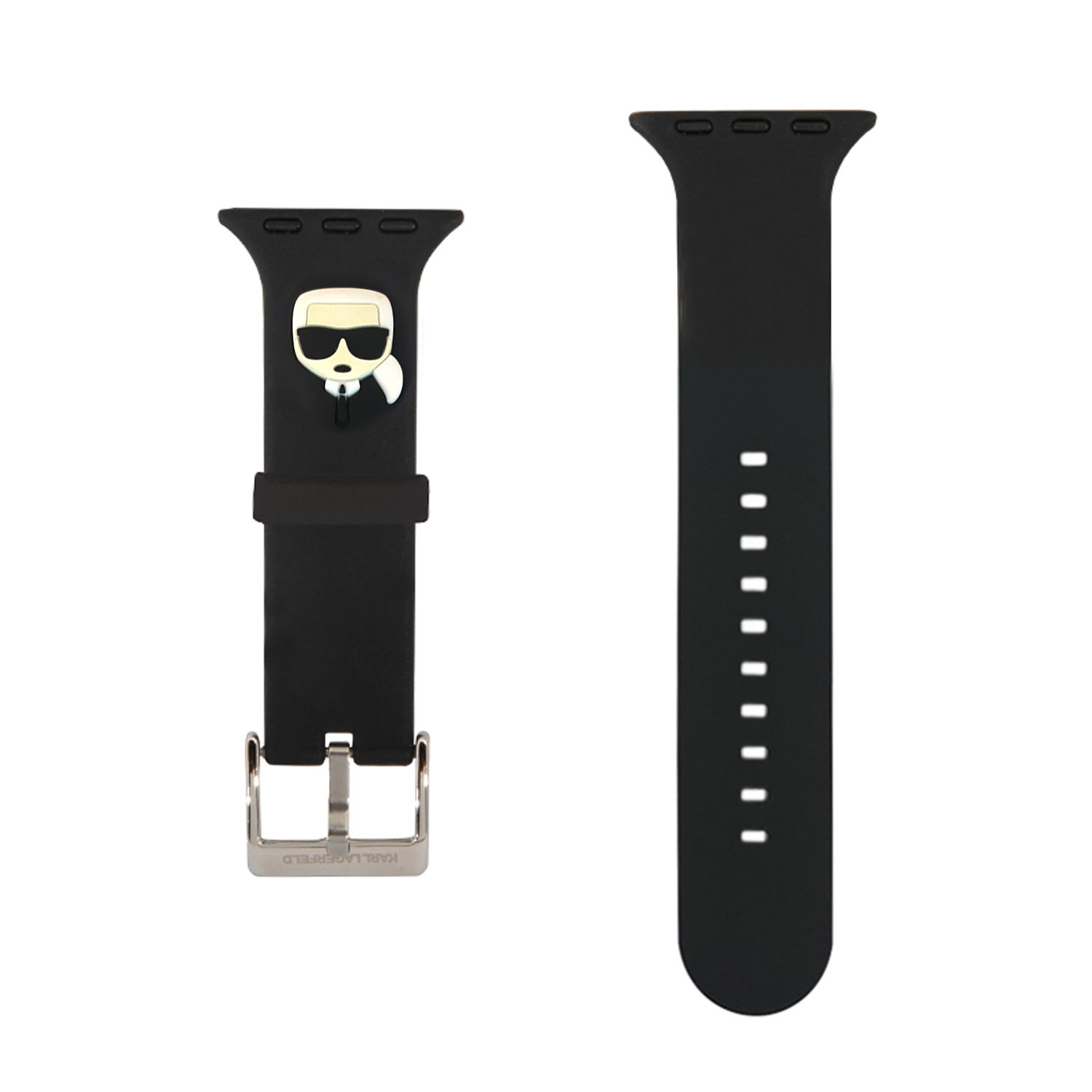 Apple Watch 42/44/45 mm Karl Lagerfeld Karl Head óraszíj fekete (KLAWLSLKK)