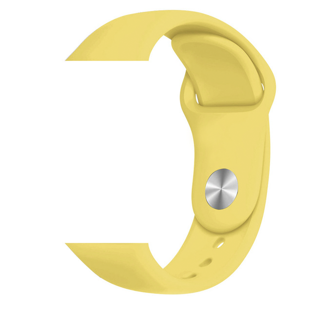 Apple Watch 4/5/6/7/SE (38/40/41mm) szilikon óraszíj sárga színű Alphajack
