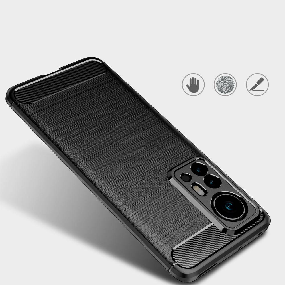 Xiaomi 12 Pro Tech-Protect carbon mintájú TPU tok fekete - 10
