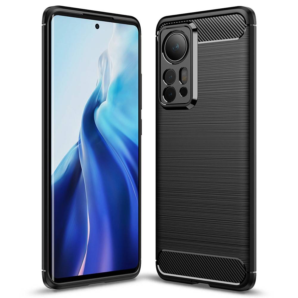 Xiaomi 12 Pro Tech-Protect carbon mintájú TPU tok fekete - 16