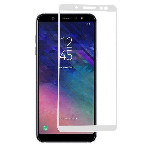 Samsung Galaxy A6 Plus 2018 5D kijelzővédő üvegfólia fehér