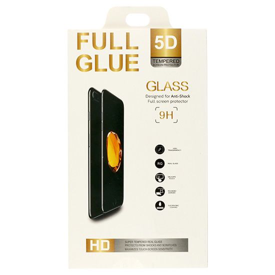 XIAOMI REDMI NOTE 9 - 5D Full Glue kijelzővédő üvegfólia fekete  