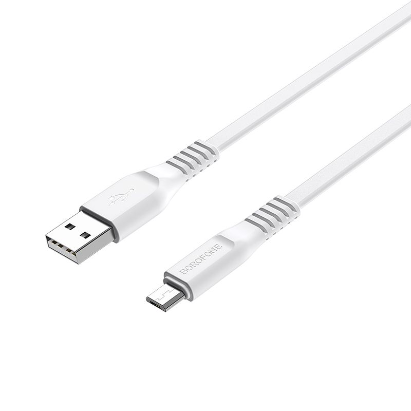 USB Micro USB - Borofone BX23 Wide Power Kábel - 2,4A 1m fehér